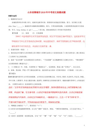 山东省聊城市2018年中考语文真题试题（含解析）.doc