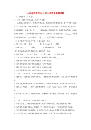 山东省济宁市2018年中考语文真题试题（含解析）.doc