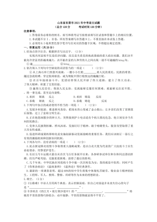 2021年山东省东营市中考语文试题（解析版）.docx