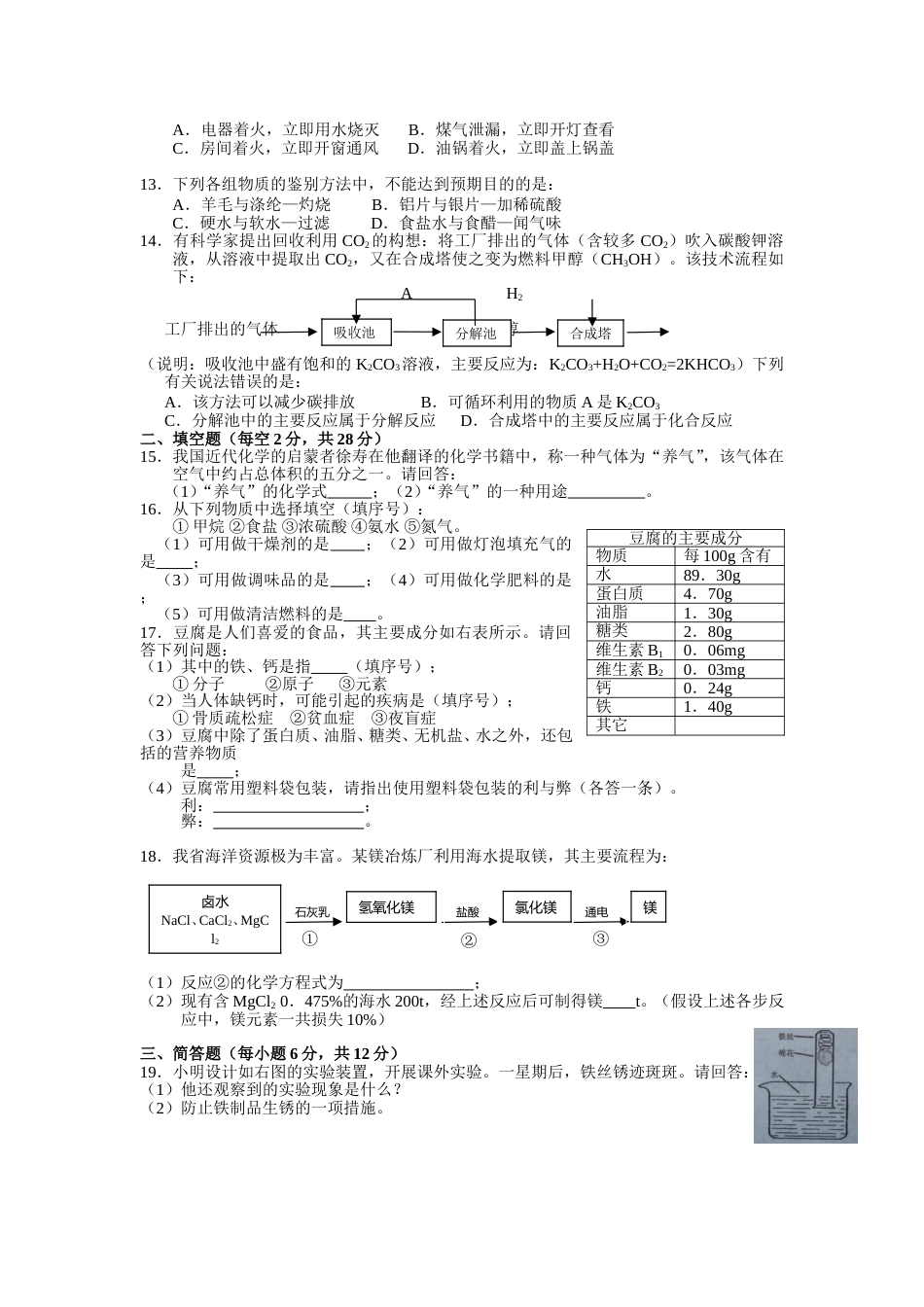 2012年海南中考化学试题及答案.doc_第2页