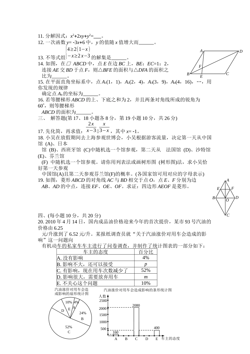 2010年辽宁省沈阳市中考数学试题及答案.docx_第2页