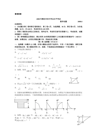 2008年山东省潍坊市中考数学试题及答案.doc