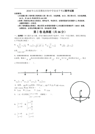 2010年山东省潍坊市中考数学试题及答案.doc