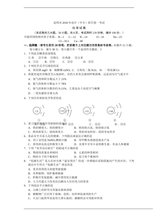 2010年云南省昆明市中考化学试题及答案(word).doc