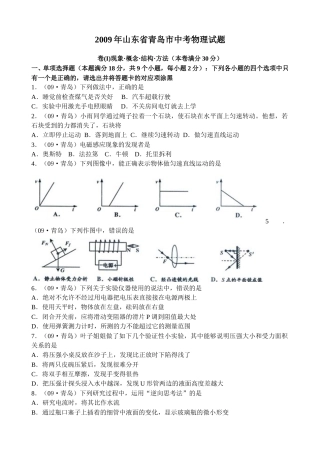 2009年青岛市中考物理试卷和答案.doc