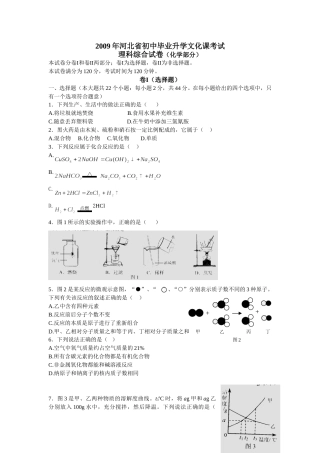 2009河北省中考化学试题及答案.doc