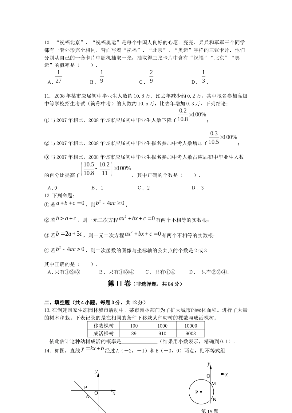 2008湖北武汉中考数学试卷及答案.docx_第2页