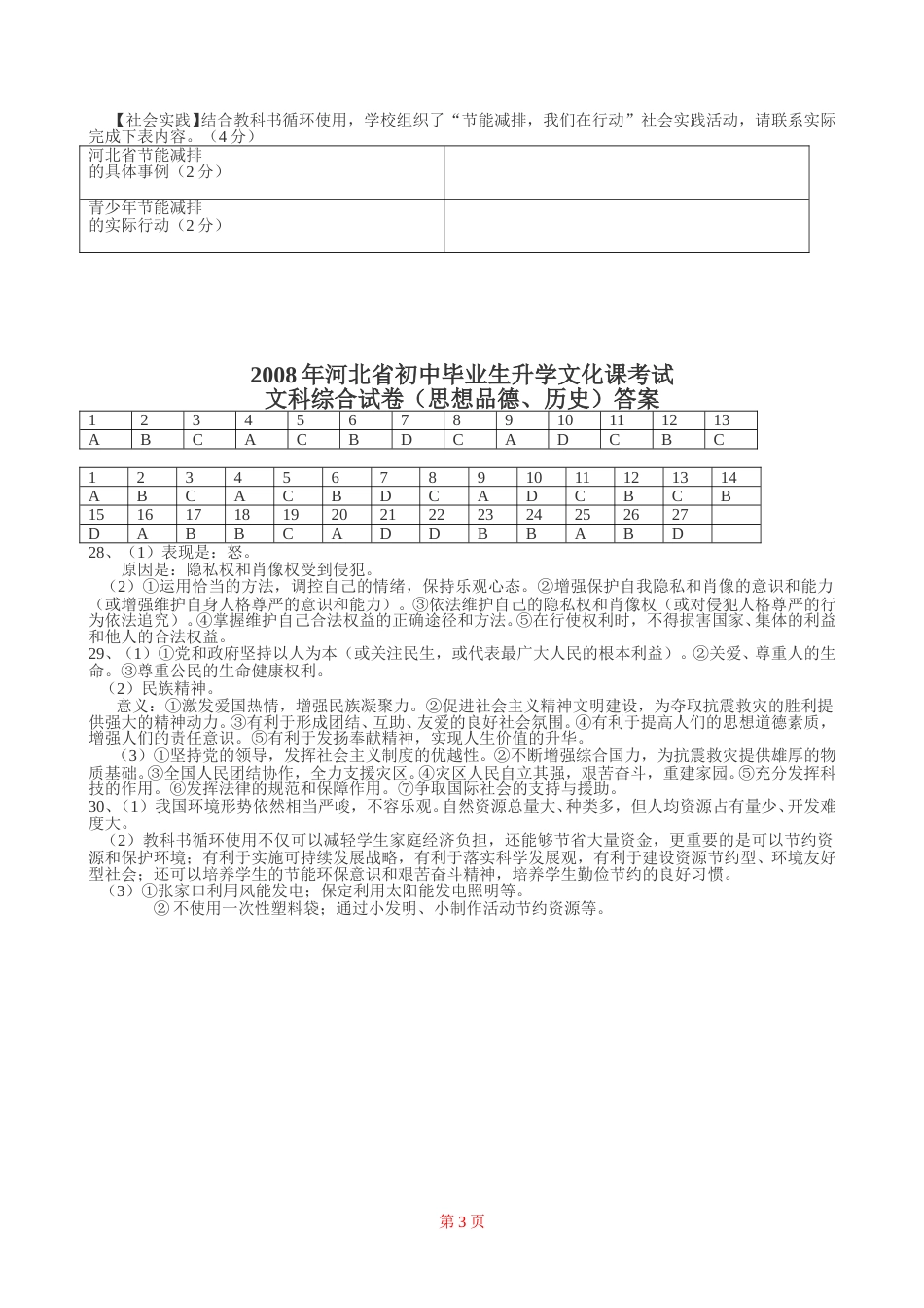 2008年河北省中考文综(政治)试卷(word版-含答案).doc_第3页