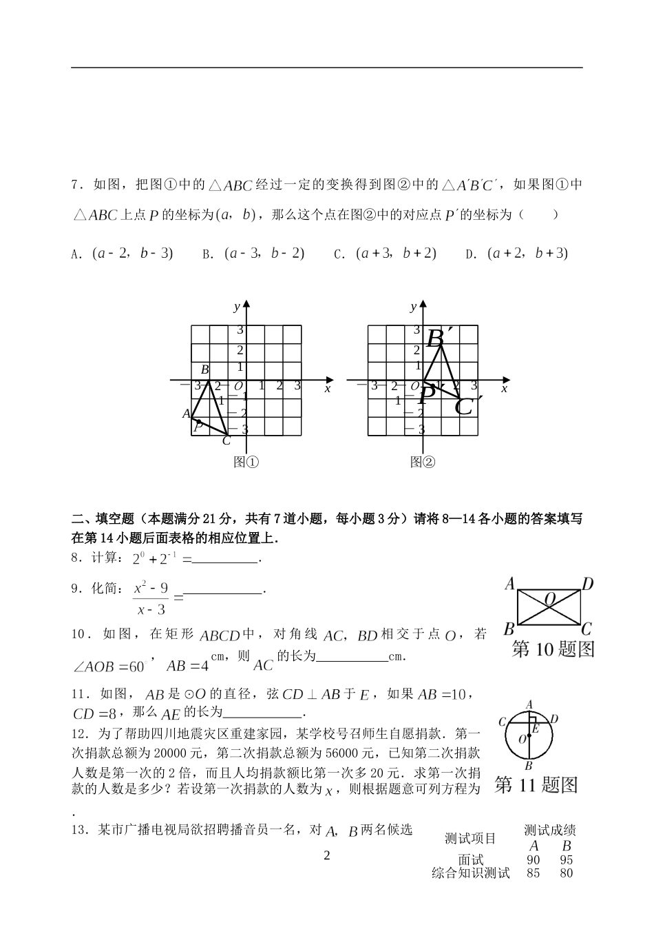 2008年青岛市中考数学试题及答案.doc_第2页