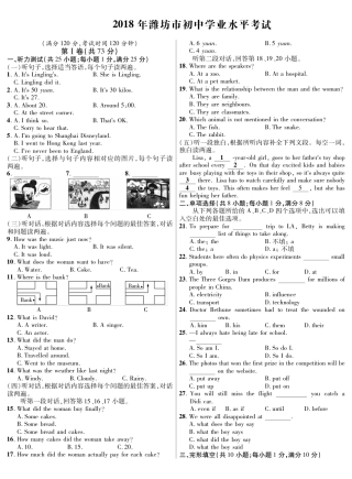 山东省潍坊市2018年中考英语真题试题（pdf，含解析）.pdf