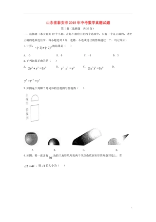 山东省泰安市2018年中考数学真题试题（含答案）.doc