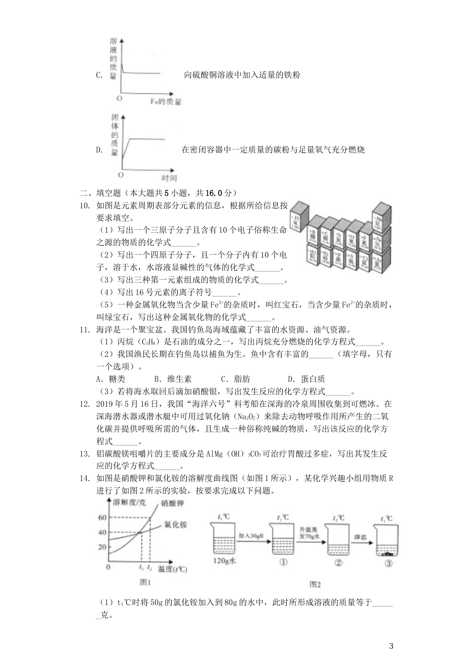 四川省凉山州2019年中考化学真题试题（含解析）.docx_第3页
