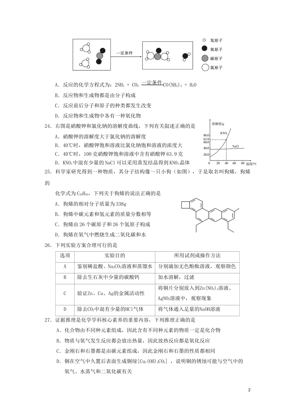 四川省乐山市2019年中考化学真题试题.doc_第2页