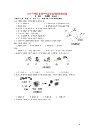 陕西省咸阳市2019年中考生物真题试题.docx