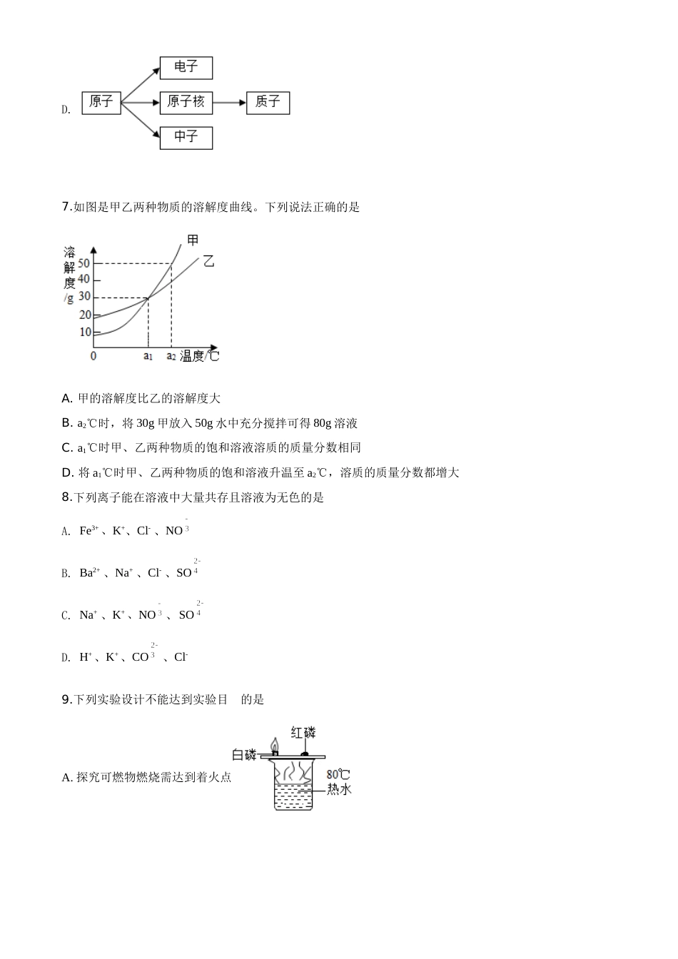 精品解析：山东省菏泽市2020年中考化学试题（原卷版）.doc_第3页