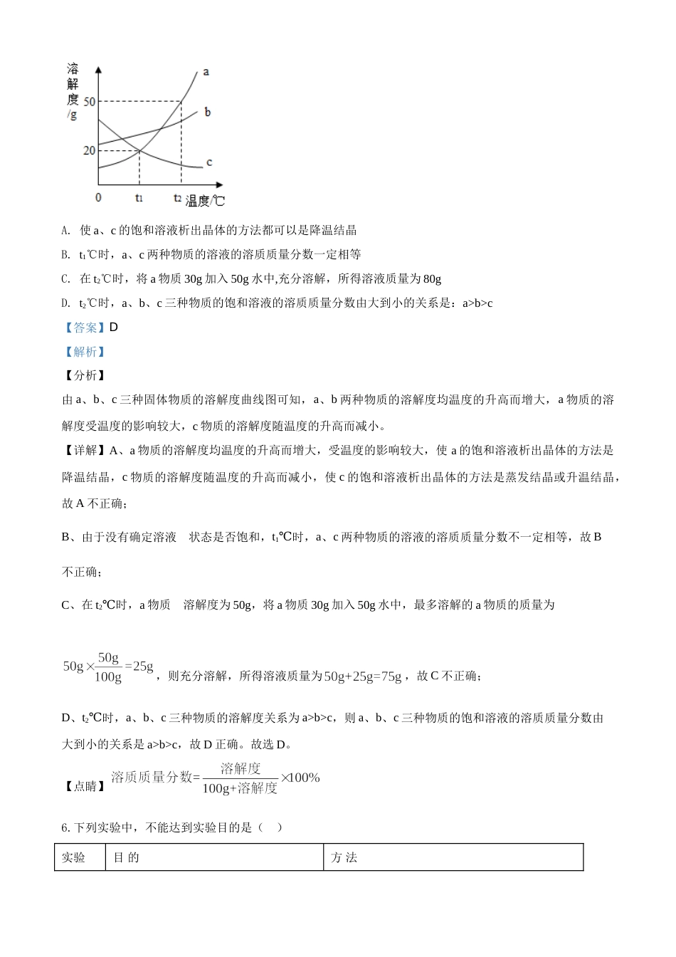 精品解析：四川省达州市2020年中考化学试题（解析版）.doc_第3页