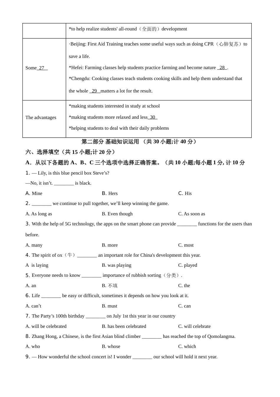 精品解析：四川省成都市2021年中考英语试题（原卷版）.doc_第3页