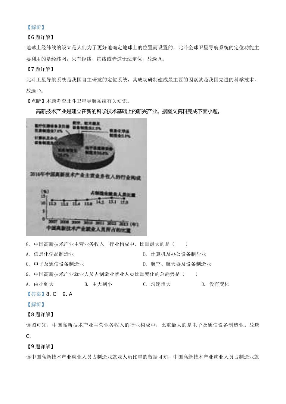 精品解析：山西省阳泉市2020年中考地理试题（解析版）.doc_第3页
