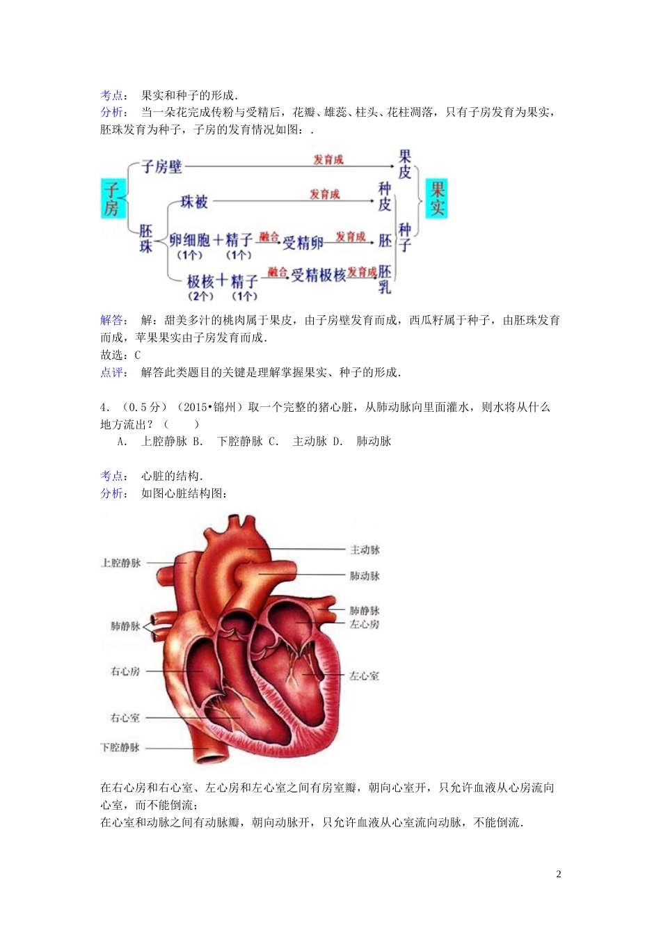 辽宁省锦州市2015年中考生物真题试题（含解析）.doc_第2页