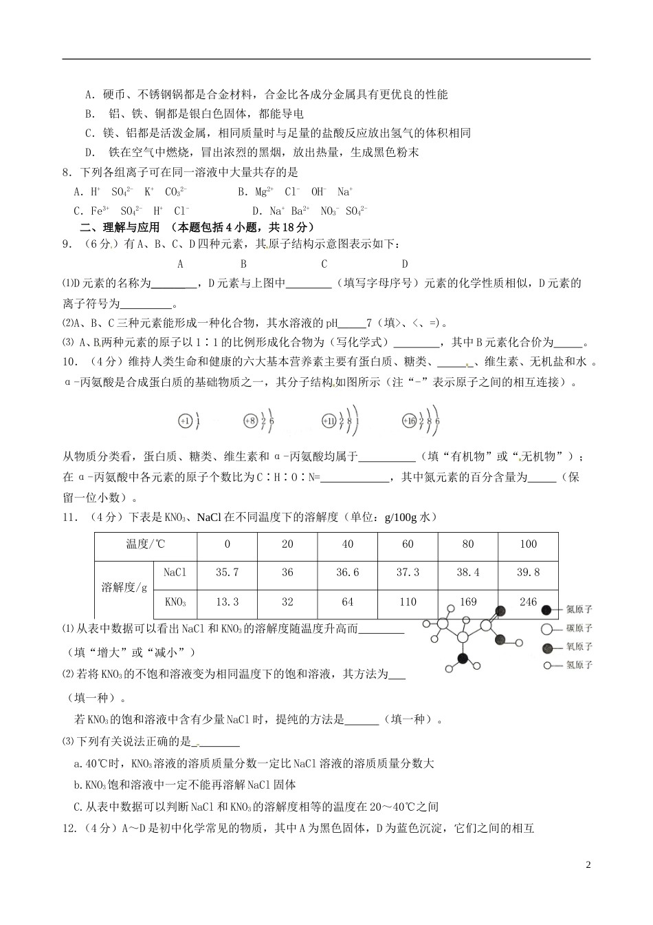 山东省菏泽市2015年中考化学真题试题（含答案）.doc_第2页