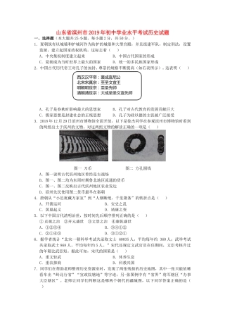 山东省滨州市2019年中考历史真题试题.doc