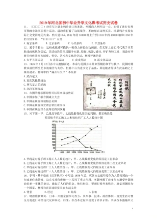 河北省2019年中考历史真题试题（含解析）.doc