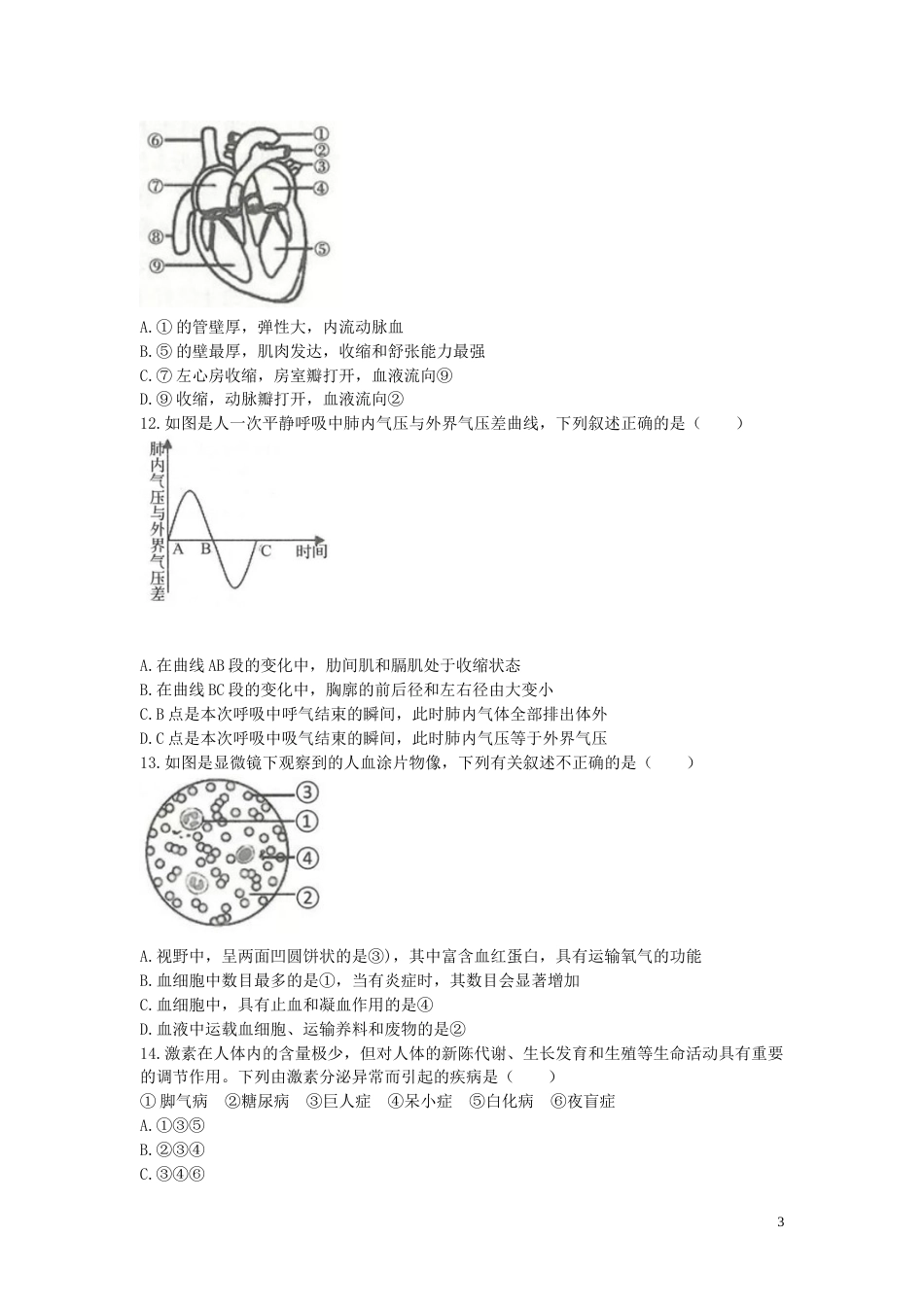 山东省临沂市2019年中考生物真题试题.doc_第3页