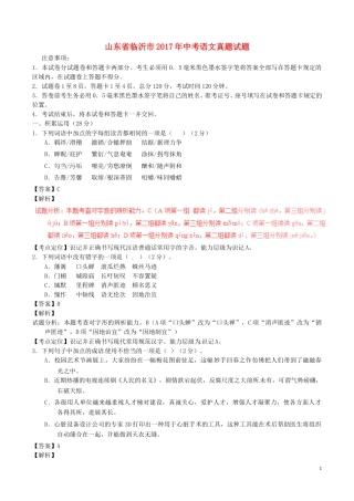 山东省临沂市2017年中考语文真题试题（含解析）.doc