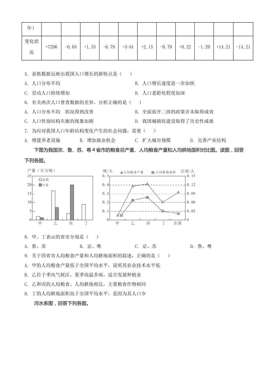 湖北省荆门市2021年中考地理真题（九年级）（原卷版）.doc_第3页