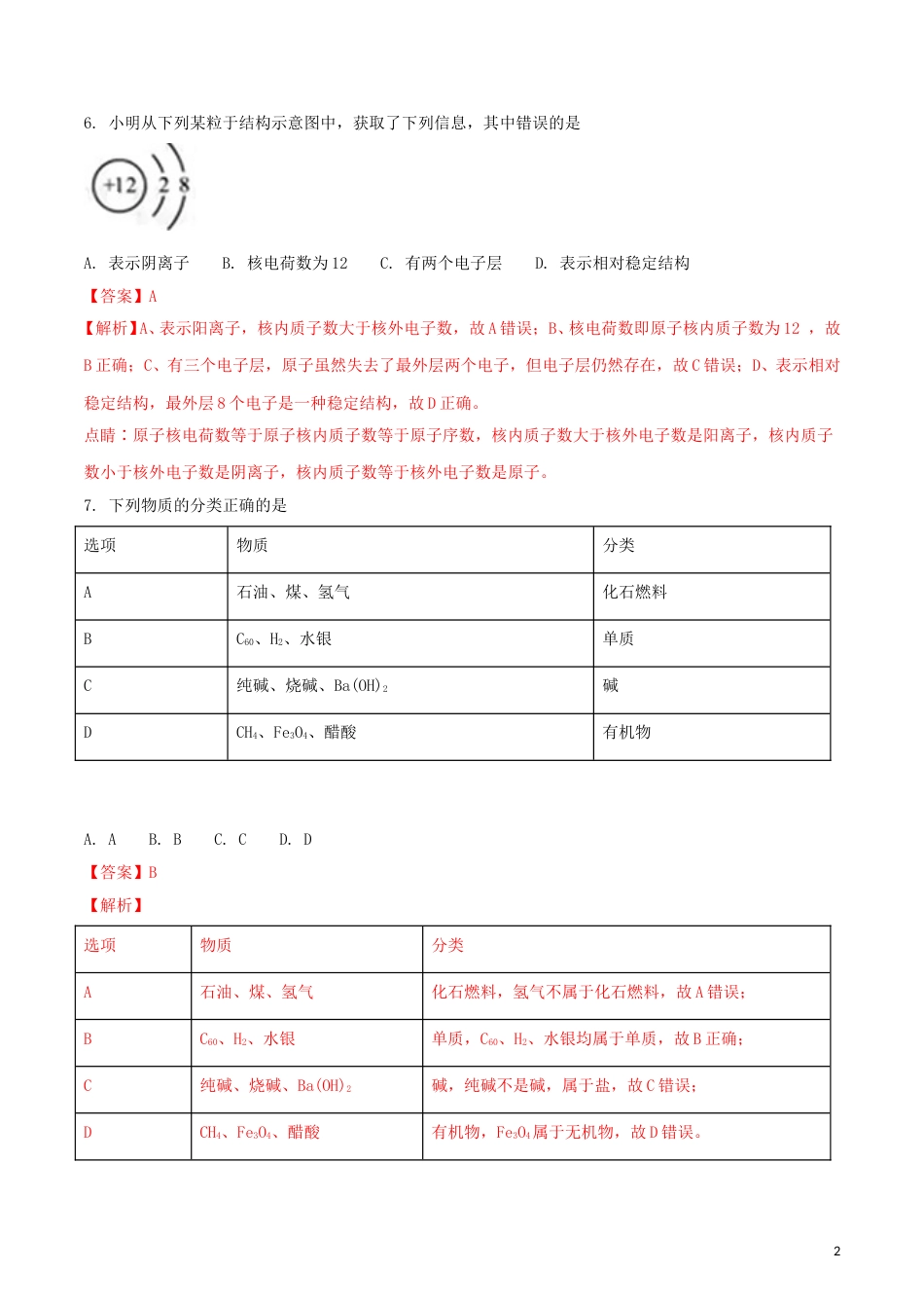 湖北省黄石市2018年中考理综（化学部分）真题试题（含解析）.doc_第2页