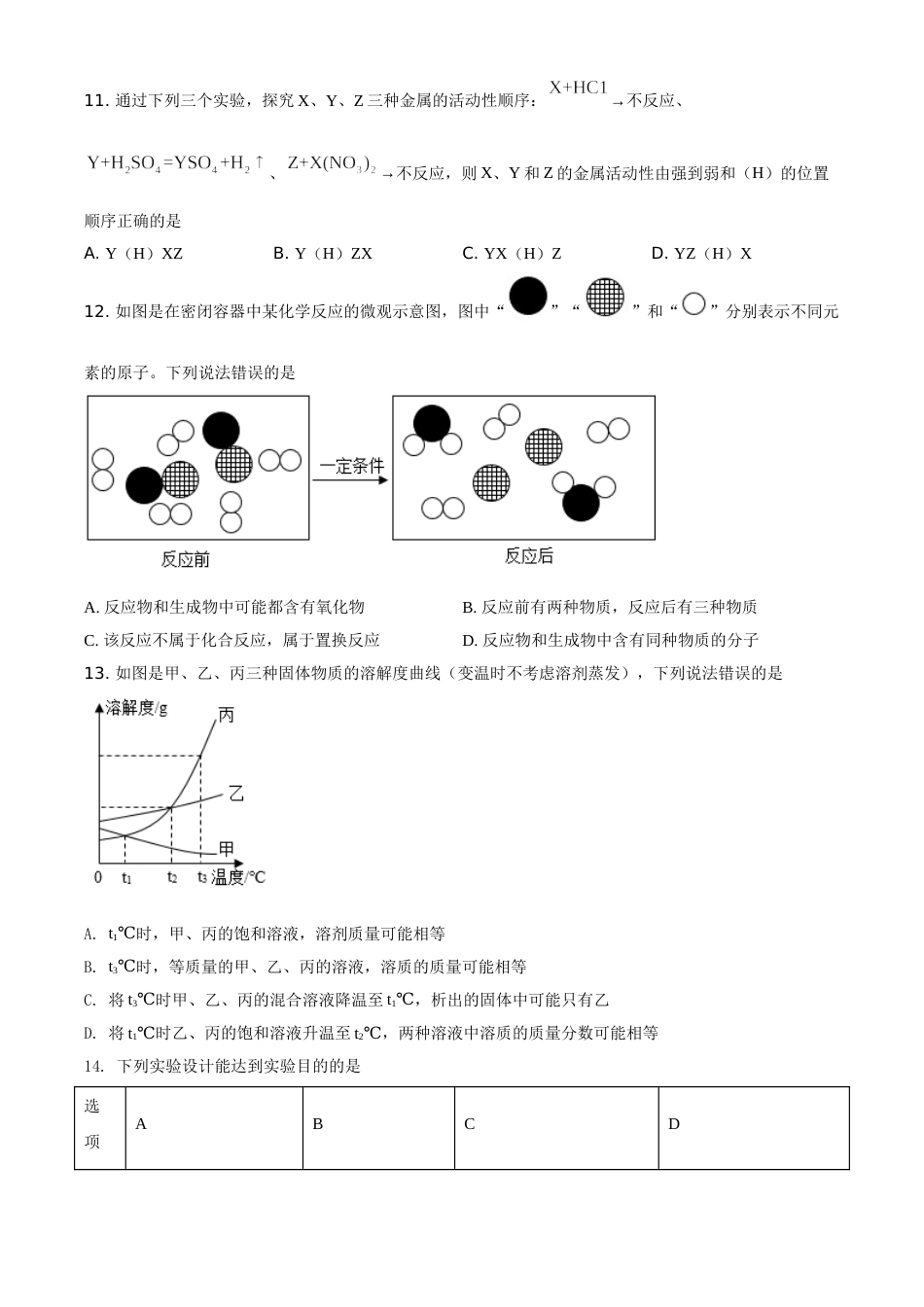 湖北省宜昌市2021年中考化学试题（原卷版）.doc_第2页