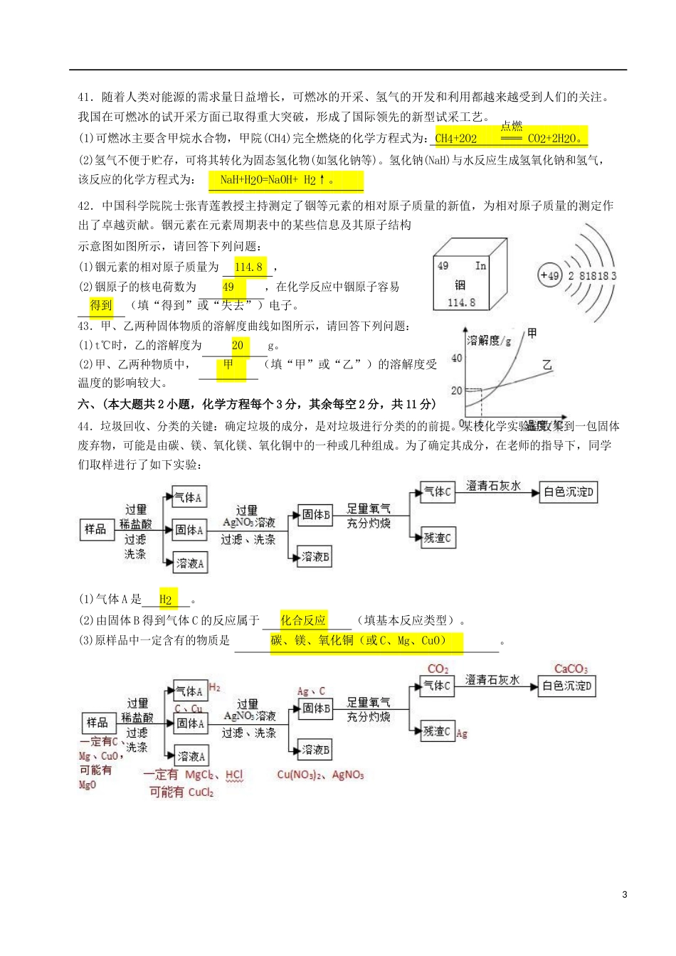 湖南省长沙市2019年中考化学真题试题（含解析）.docx_第3页