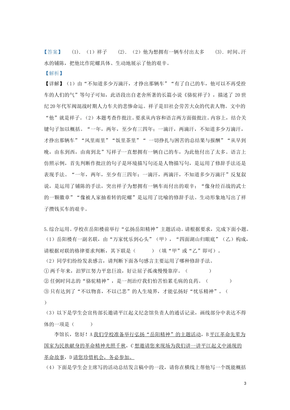 湖南省岳阳市2019年中考语文真题试题（含解析）.doc_第3页