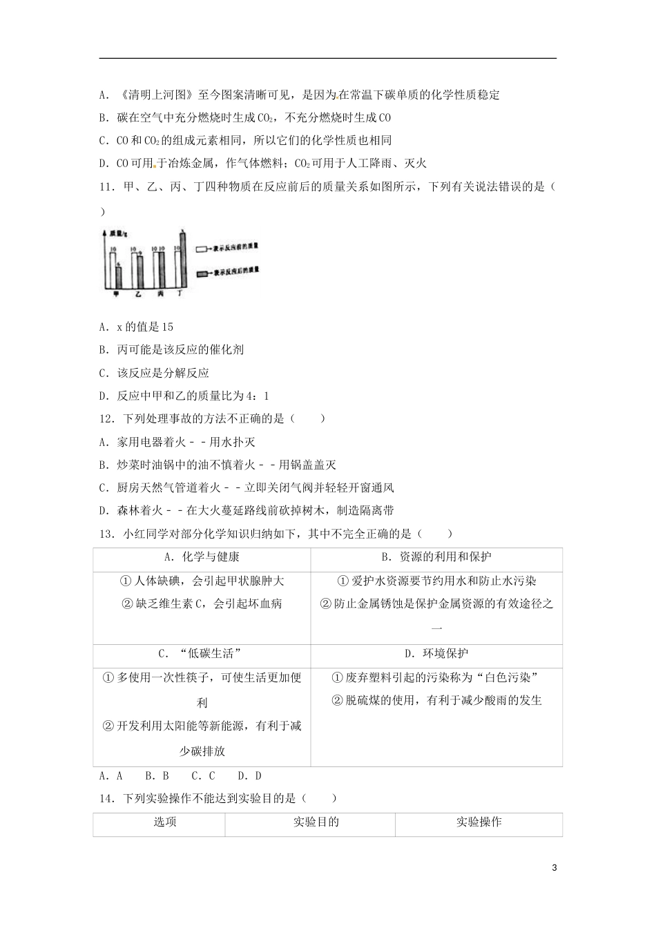 湖南省娄底市2017年中考理综（化学部分）真题试题（含解析）.DOC_第3页