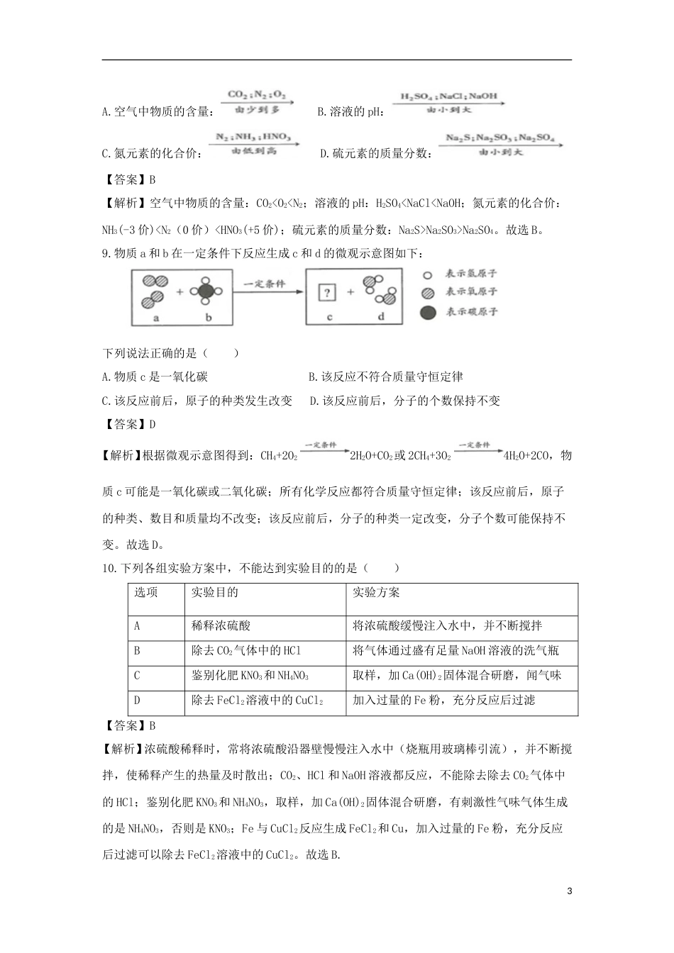 江苏省连云港市2018年中考化学真题试题（含解析）.doc_第3页