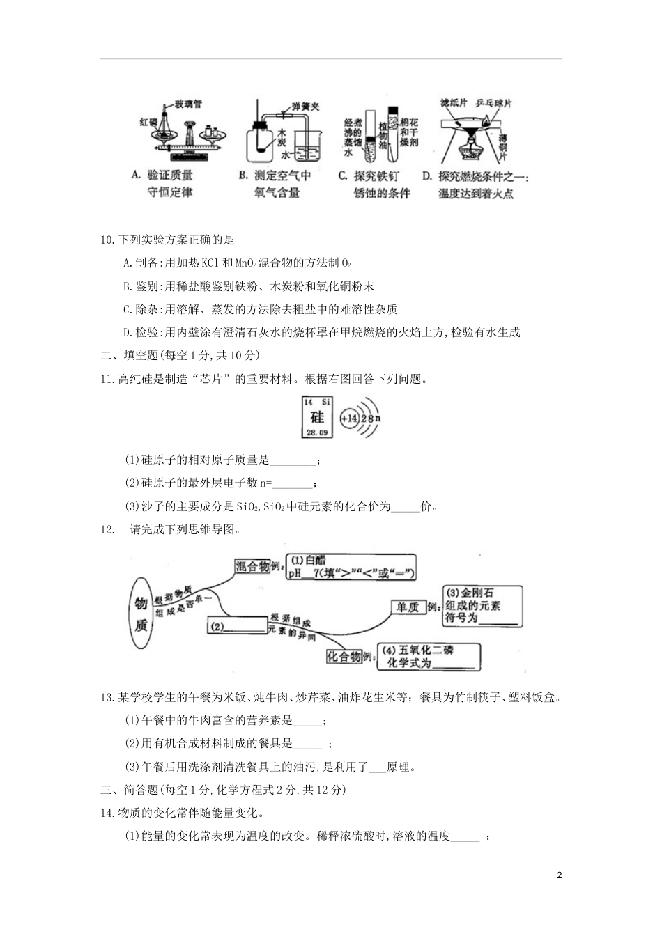 吉林省2018年中考化学真题试题（含答案）.doc_第2页
