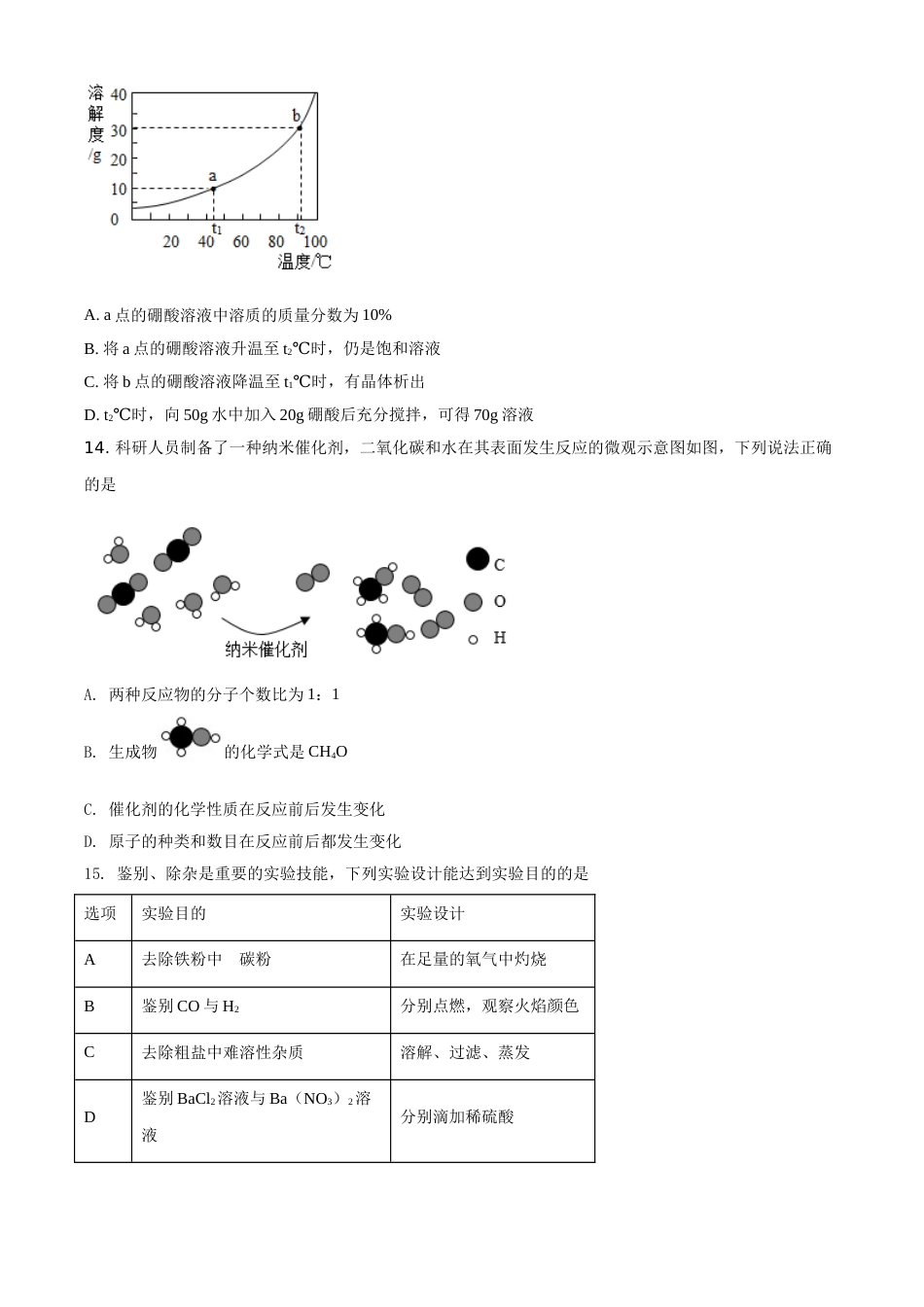 广东省2021年中考化学试题（原卷版）.doc_第3页