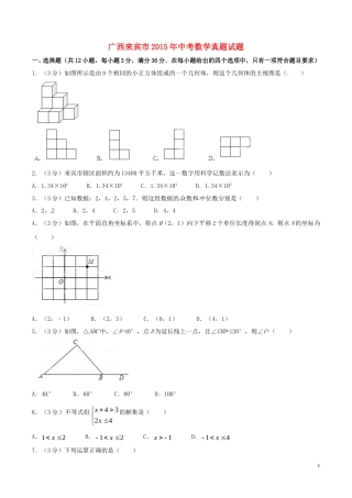广西南宁市2015年中考政治真题试题（扫描版，含解析）.doc