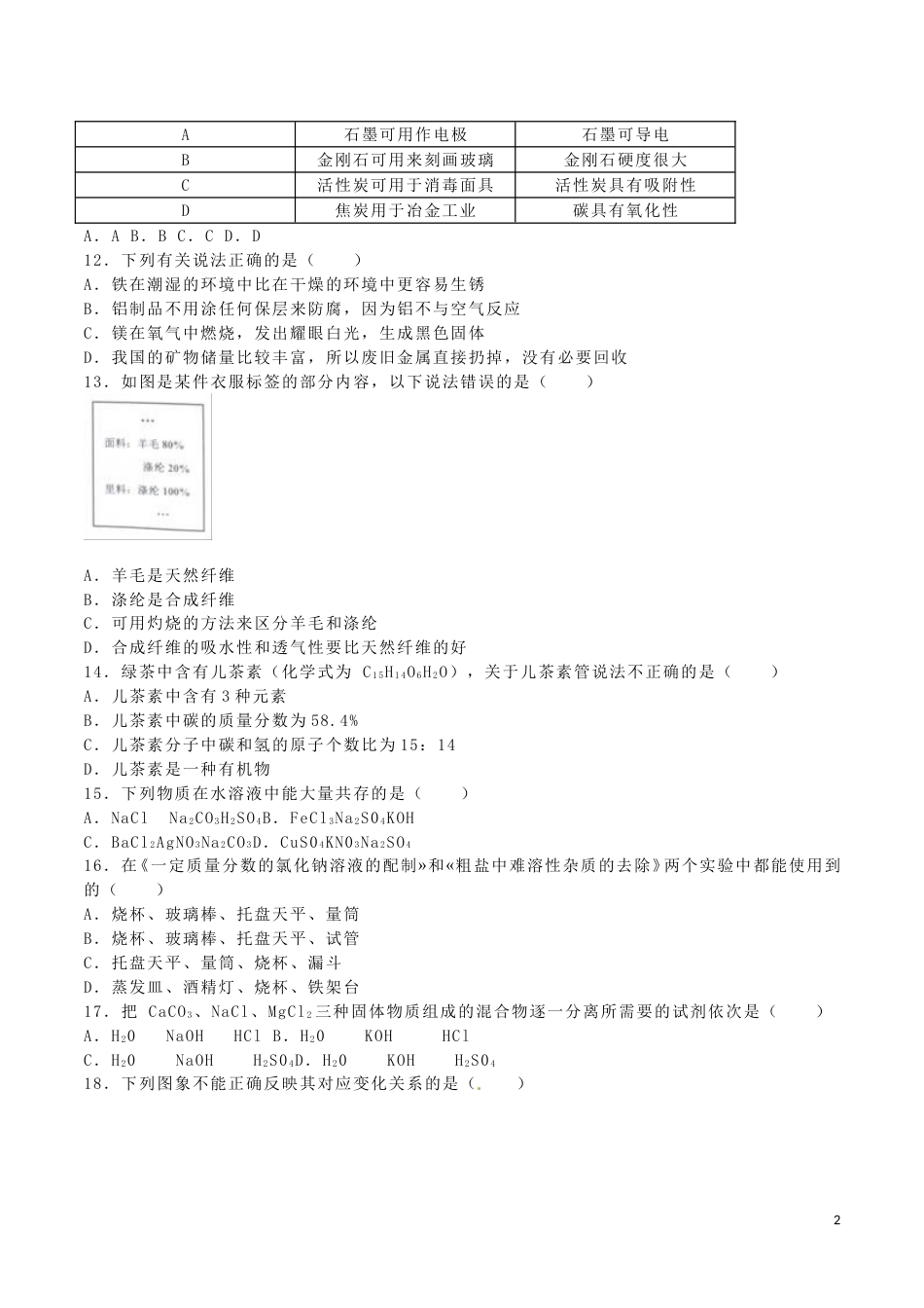 广西贺州市2016年中考化学真题试题（含解析）.DOC_第2页