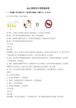 广东省深圳市2021年中考物理试题（解析版）.doc