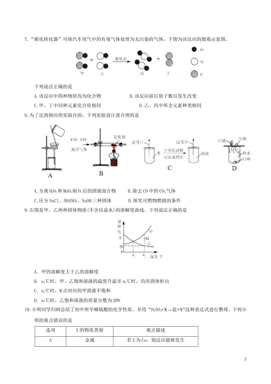 广东省深圳市2017年中考化学真题试题（含答案）.DOC_第2页
