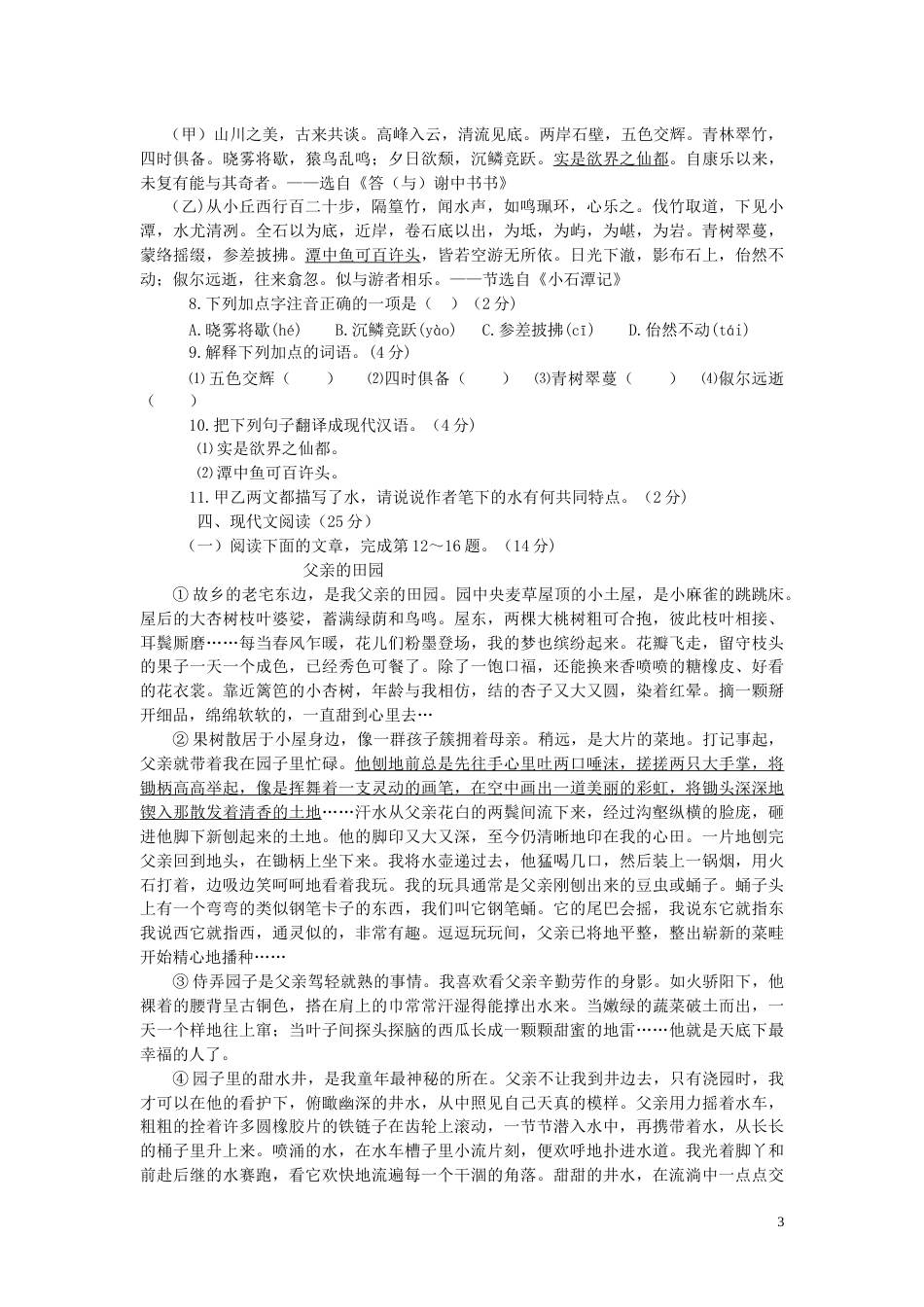 海南省2019年中考语文真题试题.docx_第3页