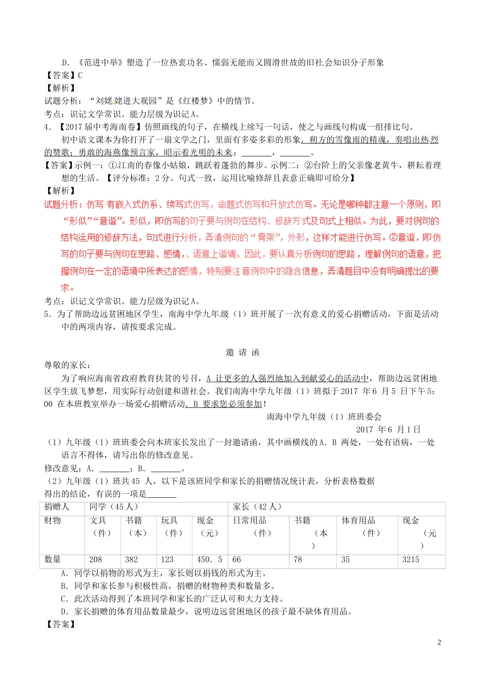 海南省2017年中考语文真题试题（含解析）.doc_第2页