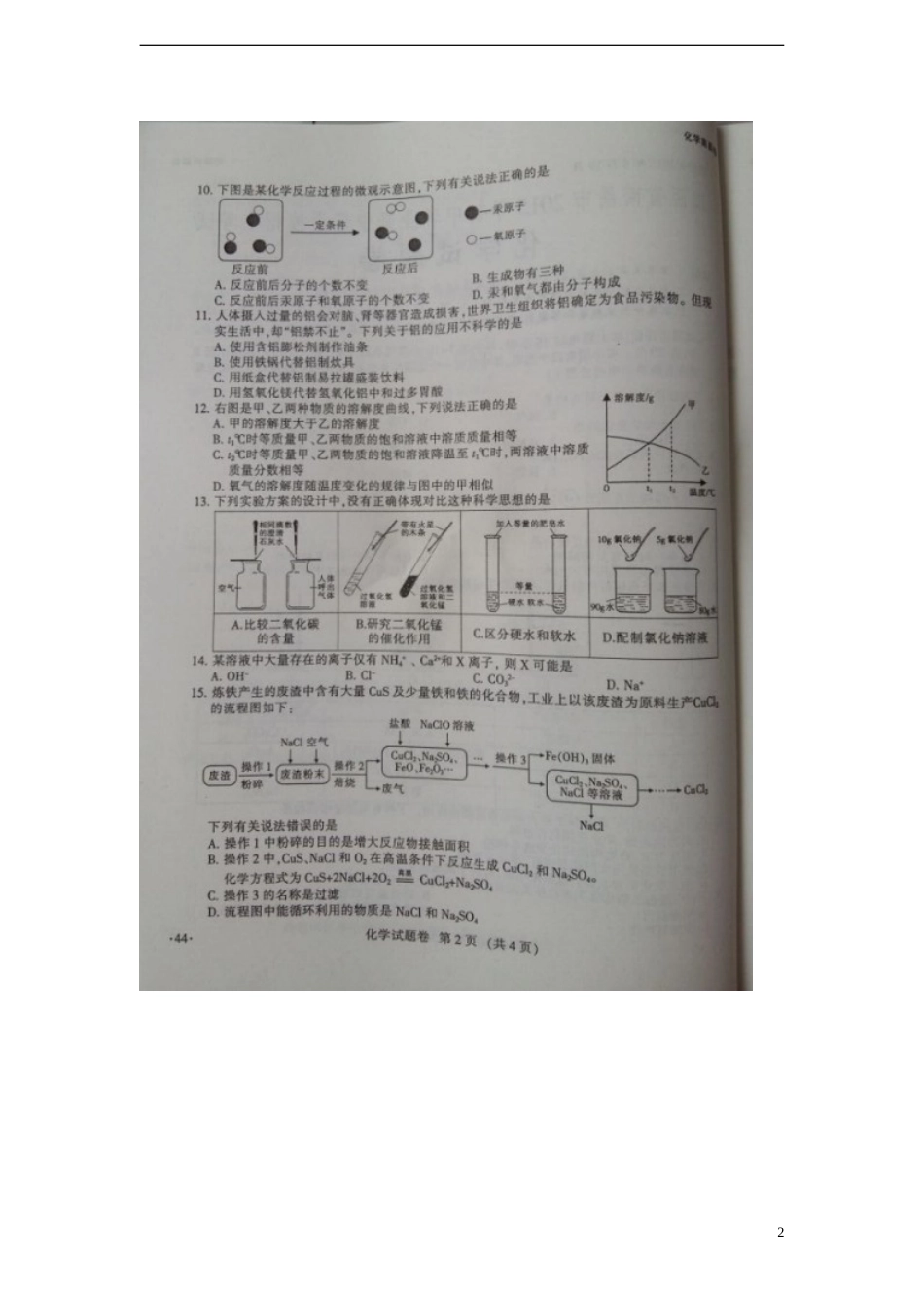 江西省南昌市2015年中考化学真题试题（扫描版，含答案）.doc_第2页