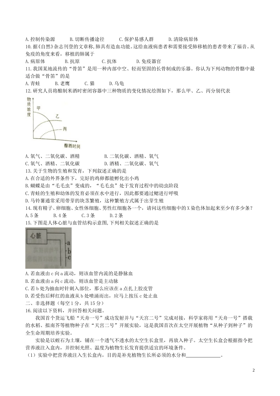 江西省2017年中考生物真题试题（含答案）.doc_第2页