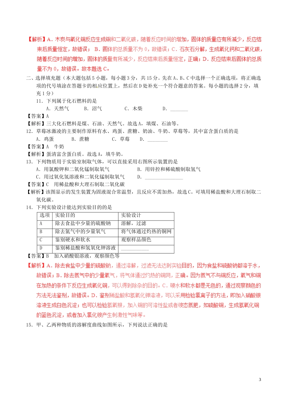 江西省2017年中考化学真题试题（含解析）.DOC_第3页