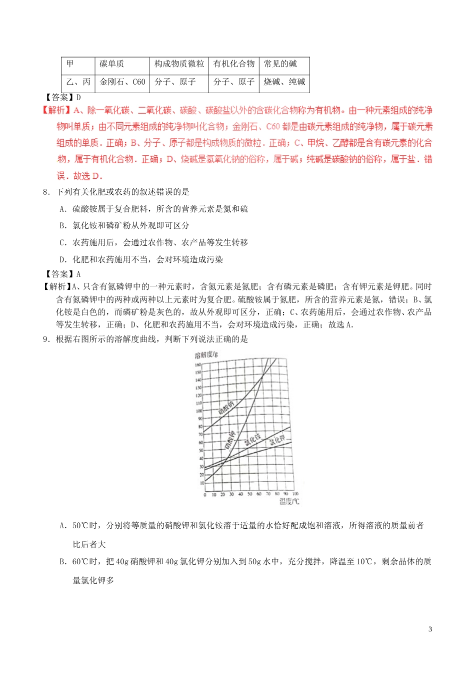 江苏省无锡市2017年中考化学真题试题（含解析1）.DOC_第3页
