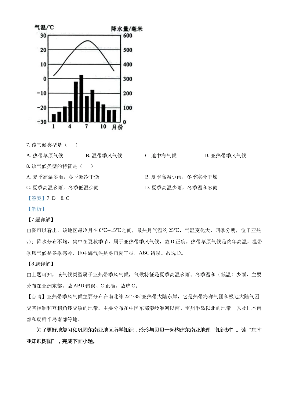 精品解析：2022年广西贺州市中考地理真题（解析版）.docx_第3页