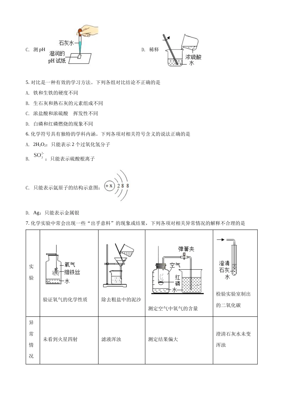 精品解析：2022年陕西省中考化学真题（A卷）（原卷版）.docx_第2页