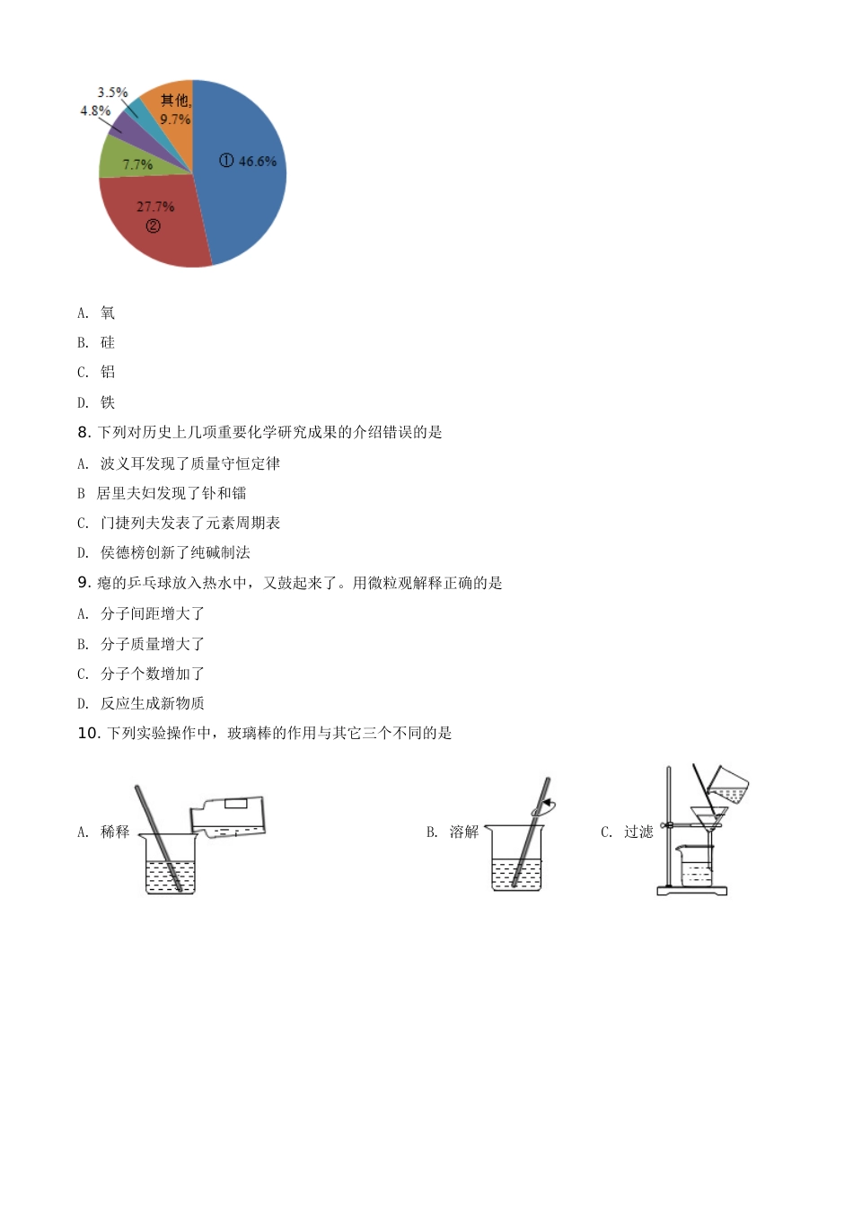 精品解析：江苏省常州市2020年中考化学试题（原卷版）.doc_第3页